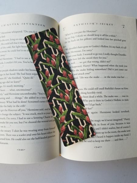 Tropical Leaves Bookmark, Rounded Corners