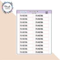 PTA Meeting Label Tracker Planner Stickers