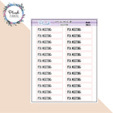 PTA Meeting Label Tracker Planner Stickers