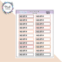 Wax Appt Label Tracker Planner Stickers, Mini Collection