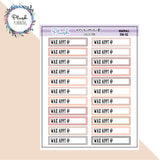 Wax Appt Label Tracker Planner Stickers, Mini Collection