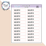 Wax Appt Label Tracker Planner Stickers, Mini Collection