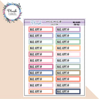 Nail Appt Label Tracker Planner Stickers