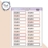 VET Appt Label Tracker Planner Stickers, Black, Mix Colors, PP Colors, Neutrals, Mini Collection