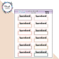 Appointment Script Box Planner Stickers