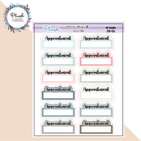 Appointment Script Box Planner Stickers