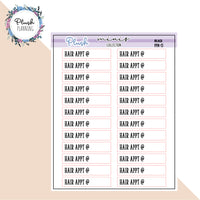 Hair Appt Label Tracker Planner Stickers