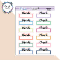 Church Script Planner Stickers, Mini Collection