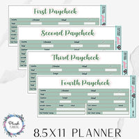 Paycheck Budget Kit (1-4 ) Planner Stickers, Solid Color