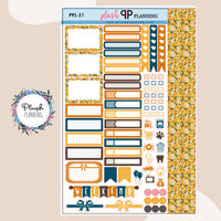 Vintage White Flowers  Sampler Planner Stickers, Floral Pattern