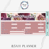 8.5x11 Paycheck Budget Kit (1-4) or Singles Planner Stickers, Floral Design Color