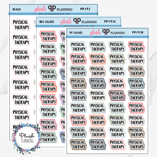 Physical Therapy Script Tracker Planner Stickers