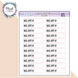 Nail Appt Label Tracker Planner Stickers