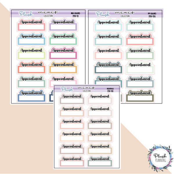 Appointment Script Box Planner Stickers