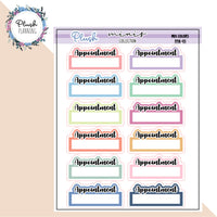 Appointment Script Box Planner Stickers