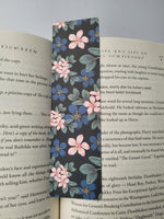 Pink and Blue Flowers Bookmark, Rounded Corners