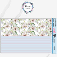 7x9 or 8.5x11 Planner White Pretty Flowers Deco Planner Stickers, Decorative Stickers