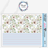 7x9 or 8.5x11 Planner White Pretty Flowers Deco Planner Stickers, Decorative Stickers