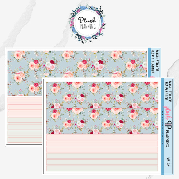 7x9 or 8.5x11 Planner Pretty Floral Flowers Deco Planner Stickers