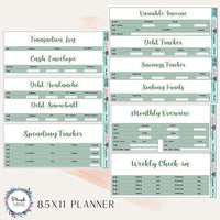 7x9 or 8.5x11 Complete Monthly Budget Kit Planner Stickers, Solid Color