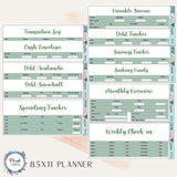 7x9 or 8.5x11 Complete Monthly Budget Kit Planner Stickers, Solid Color