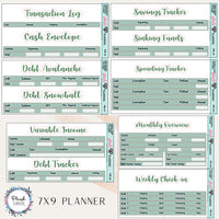 7x9 or 8.5x11 Complete Monthly Budget Kit Planner Stickers, Solid Color