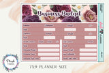 7X9 Business Budget Planner Stickers, Business Budget, Business Expenses, Estimated Taxes
