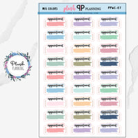 Appointment Bracket Watercolor Swatch Design Planner Stickers