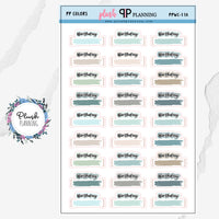 Birthday Bracket Watercolor Swatch Design Planner Stickers