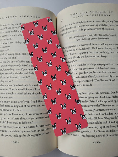 French Bulldog Pattern Bookmark, Rounded Corners