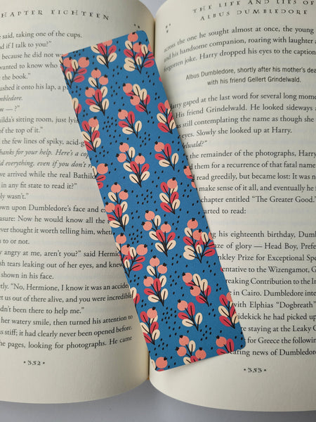 Spring Floral Pattern Bookmark, Rounded Corners