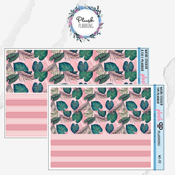 7x9 or 8.5x11 Planner Tropical Pinks and Greens Deco Planner Stickers