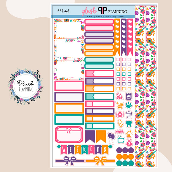 Cinco de Mayo Design 3 Sampler Planner Stickers, Cinco de Mayo Pattern,