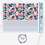 7x9 or 8.5x11 Planner Blue Floral Flowers Deco Planner Stickers