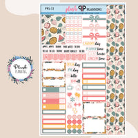 Watercolor Summer Fruit Pattern Sampler Planner Stickers, Fruit Pattern