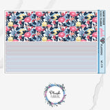 7x9 or 8.5x11 Planner Blue Floral Flowers Deco Planner Stickers