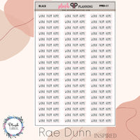 Work From Home Script Planner Stickers, Rae Dunn Inspired