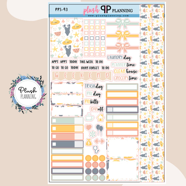 Bathing Suit and Summer Essentials Planner Stickers