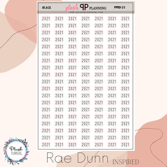 2021 Year Script Planner Stickers, Rae Dunn Inspired