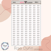 2021 Year Script Planner Stickers, Rae Dunn Inspired