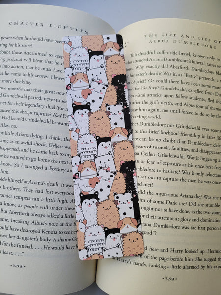 Neutral Puppies Bookmarks, Dog Paws Bookmarks, Dog Bookmarks, Rounded Corners