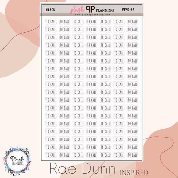 TO CALL SCRIPT Planner Stickers, Rae Dunn Inspired