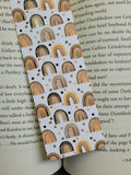 Neutral Boho Rainbows Pattern Bookmarks, Rainbows Print Bookmarks, Boho Bookmarks, Neutral, Rounded Corners