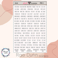 School Events Scripts Planner Stickers, Rae Dunn Inspired