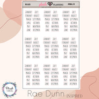 Months of the Year Planner Stickers, Rae Dunn Inspired