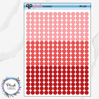 Period Tracker Mini Dot Planner Stickers, Mix Red Dots, All Red Dots, Light Flow, Medium Flow, Heavy Flow