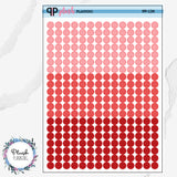 Period Tracker Mini Dot Planner Stickers, Mix Red Dots, All Red Dots, Light Flow, Medium Flow, Heavy Flow