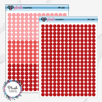 Period Tracker Mini Dot Planner Stickers, Mix Red Dots, All Red Dots, Light Flow, Medium Flow, Heavy Flow