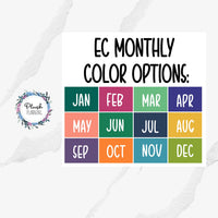 EC 7x9 Monthly Color Functional Stickers (Monthly or Weekly) Planner Stickers