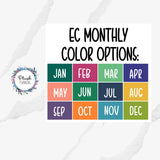 EC 7x9 Monthly Color Functional Stickers (Monthly or Weekly) Planner Stickers